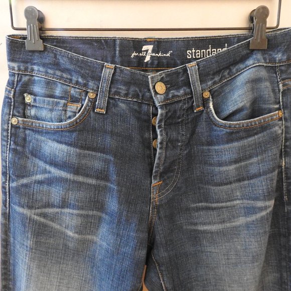 7 For All Mankind STANDARD Button Jeans Size 29 - Picture 3 of 7